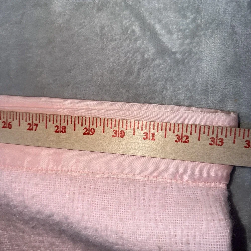 Vtg!‎ Satin Trim Baby Blanket Pink Waffle with Bow 40
